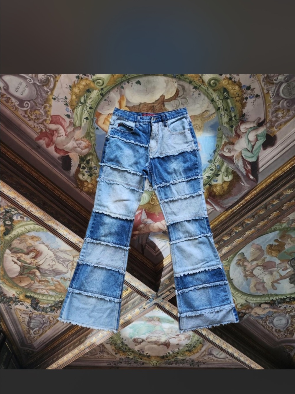 Zana Di Patchwork Wide-Leg Jeans Y2K